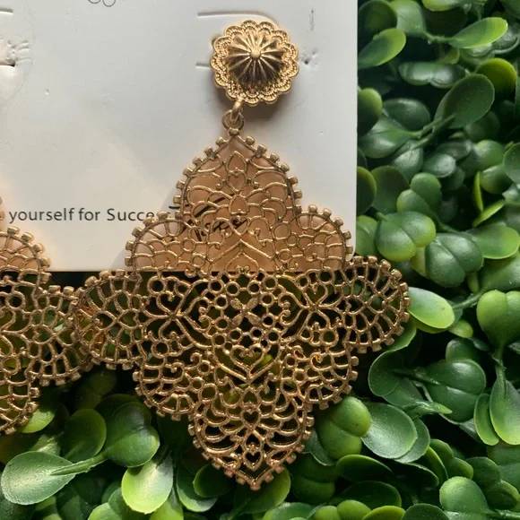 Park Lane “CORALIE” Intricate Gold Earrings - Picture 6 of 10